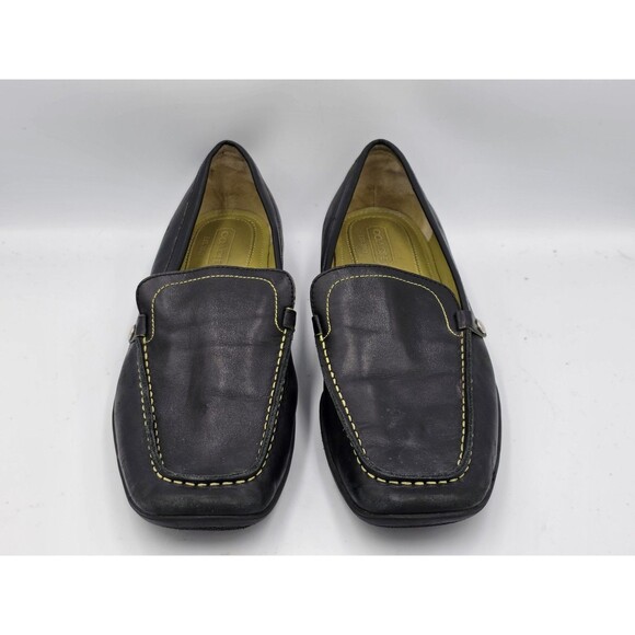 Vintage Men\'s Coach Black Leather Loafers Moccasin Square Toe Size 11.5 Y2K main image 5
